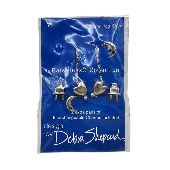 Debra Shepard Earstrings 925 Sterling Silver Earrings Interchangeable Charms - Picture 1 of 7
